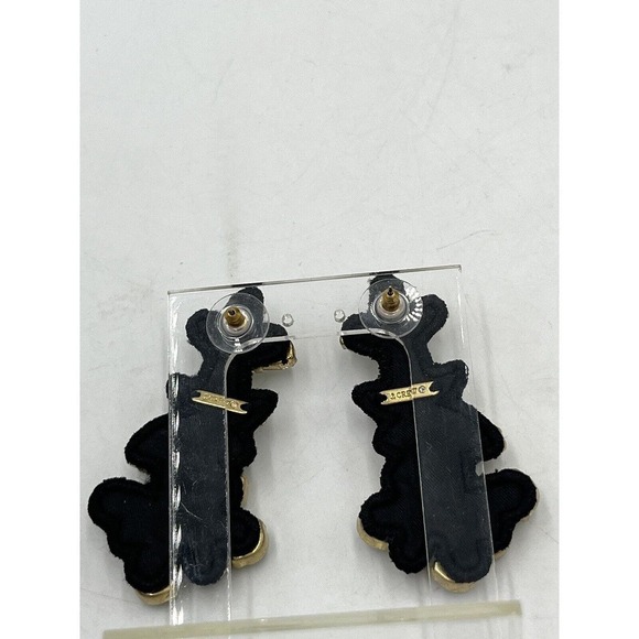 J. Crew Crystal Clear Opal Color Cluster Black Fabric-Backed Statement Earrings - Picture 11 of 16